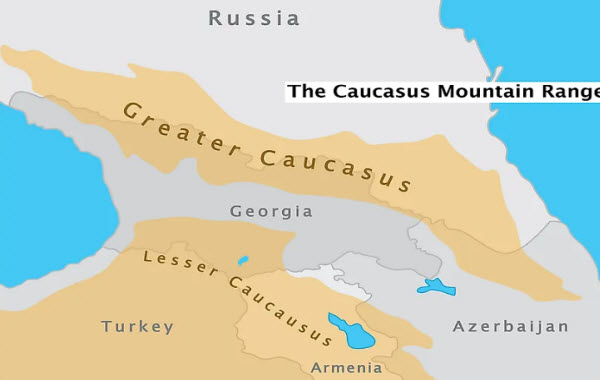 خريطة جبال القوقاز